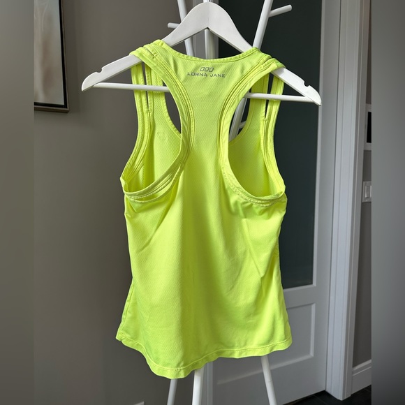 Lorna Jane Fluoro yellow tank. Size S. Back slit detail. - Picture 2 of 3